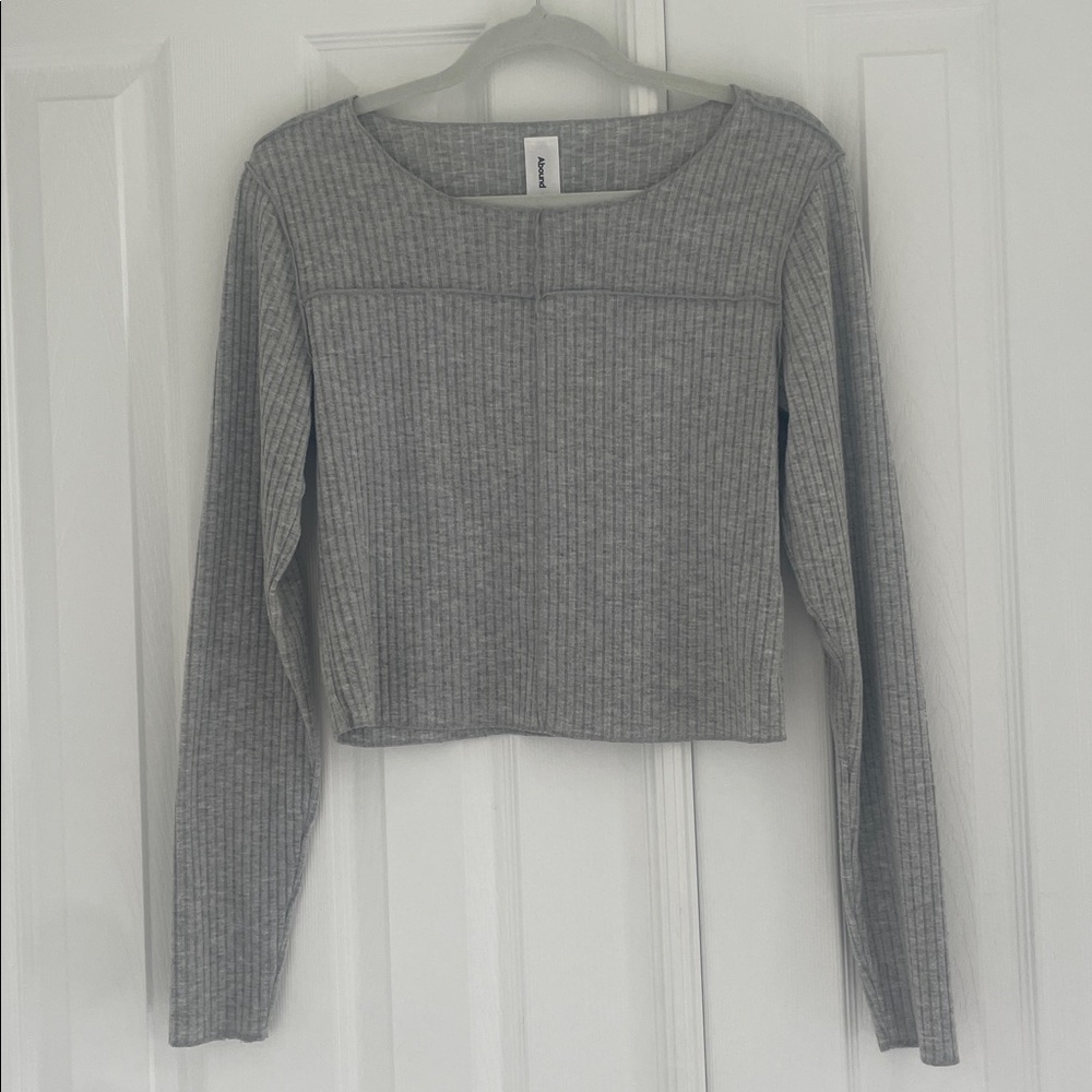 Abound Heather Gray Ribbed Top